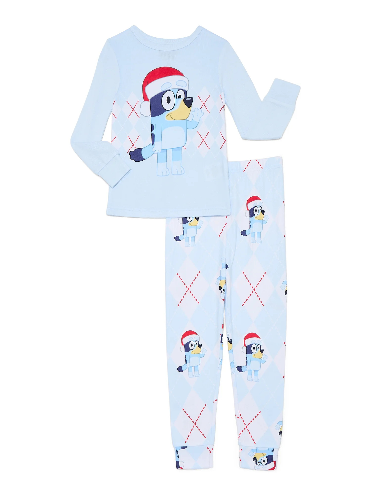 Bluey Girls Christmas Long Sleeve Top and Pants Pajama Set, 2-Piece, Size 4-10 | Walmart (US)