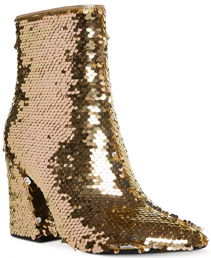Madden Girl Women's Cody Sequined Flare-Heel Booties & Reviews - Booties - Shoes - Macy's | Macys (US)