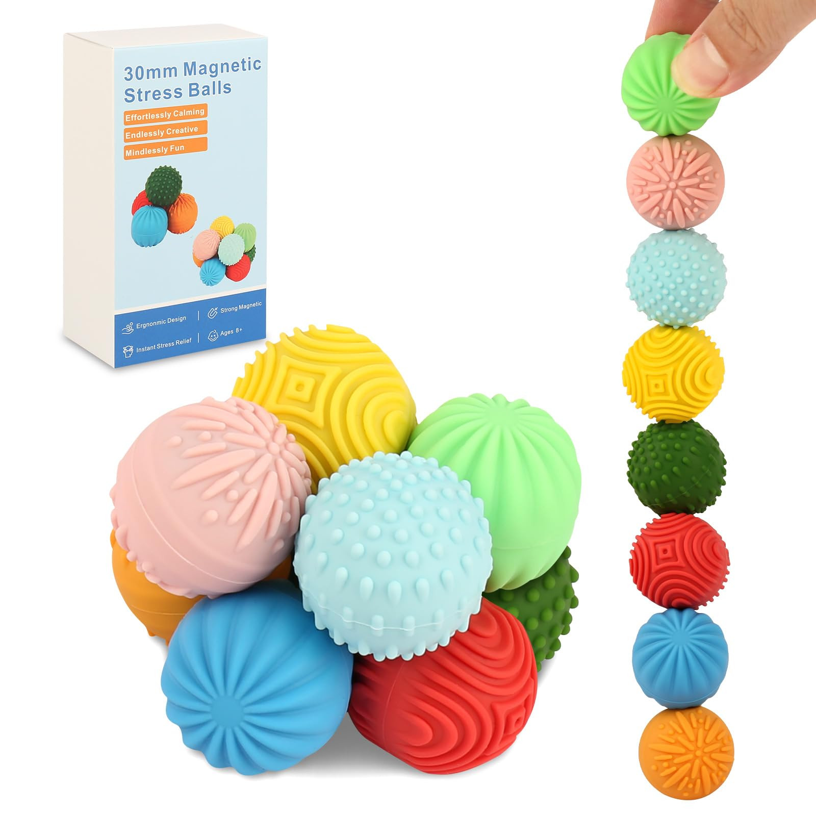 Silicone Magnetic Balls，Fidget Toys，Gift for Teenage , Fun Textures Magnetic Balls Gift fo No... | Amazon (US)
