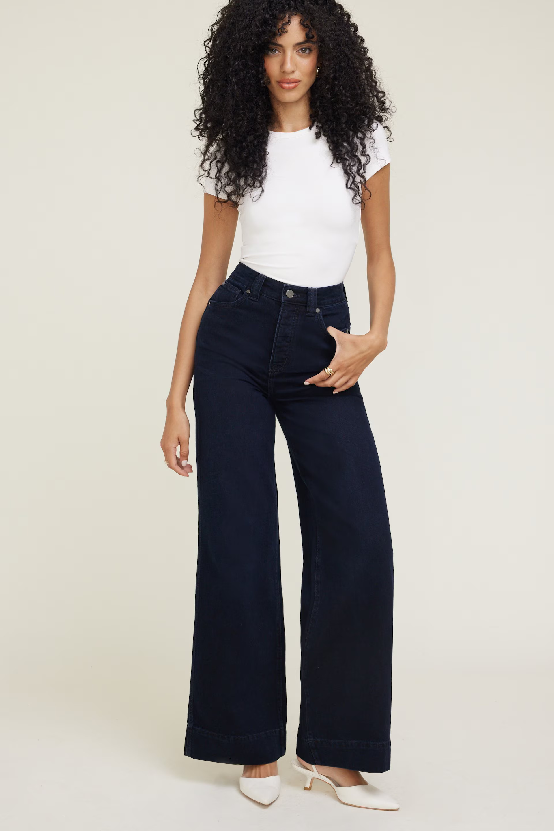 Lennon Ultra High Rise Wide Leg Column Jeans | Dynamite Clothing