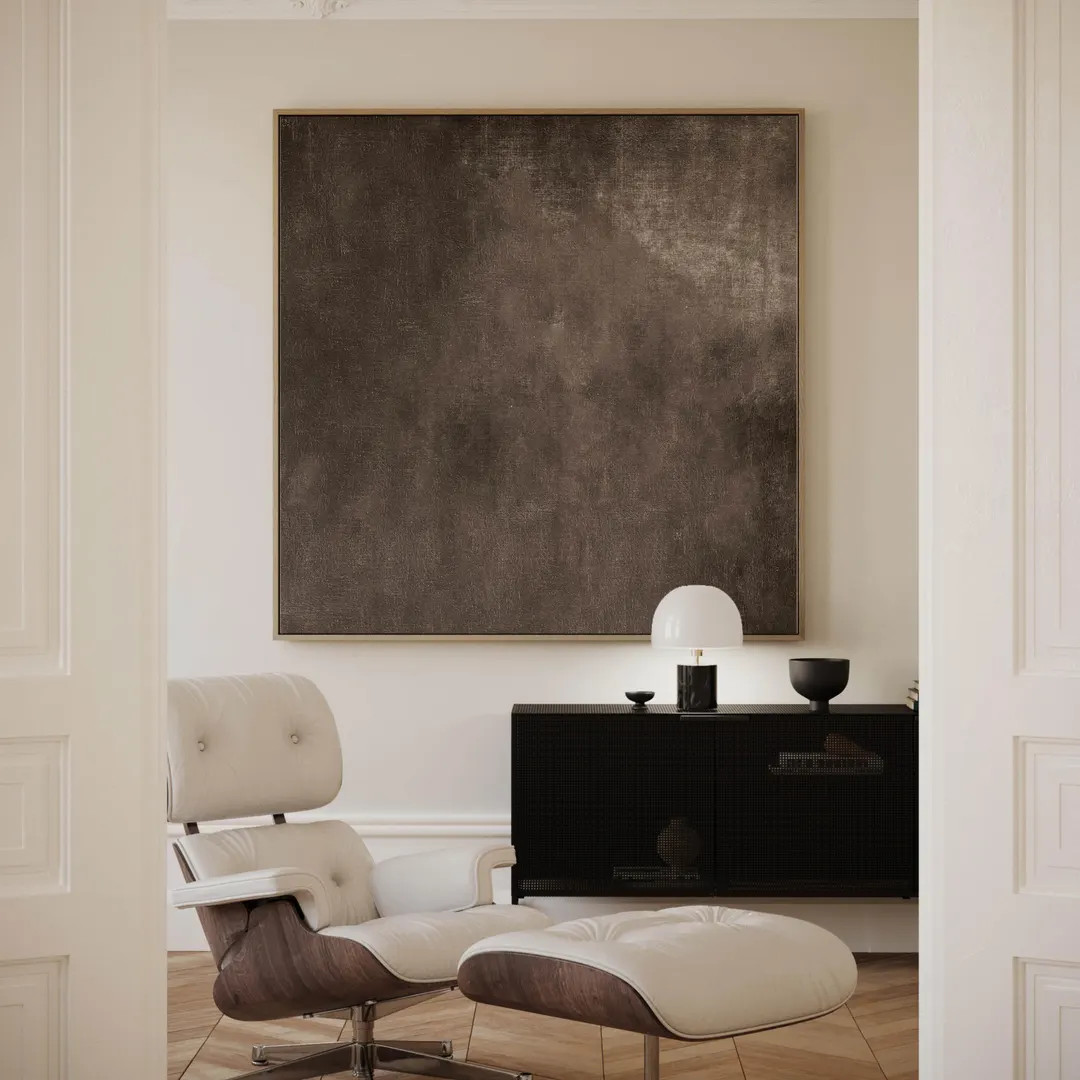 Brown Wabi Sabi Canvas Wall Art, Floating Framed Art Print, Japandi Decor, Large Living Room Deco... | Etsy (US)