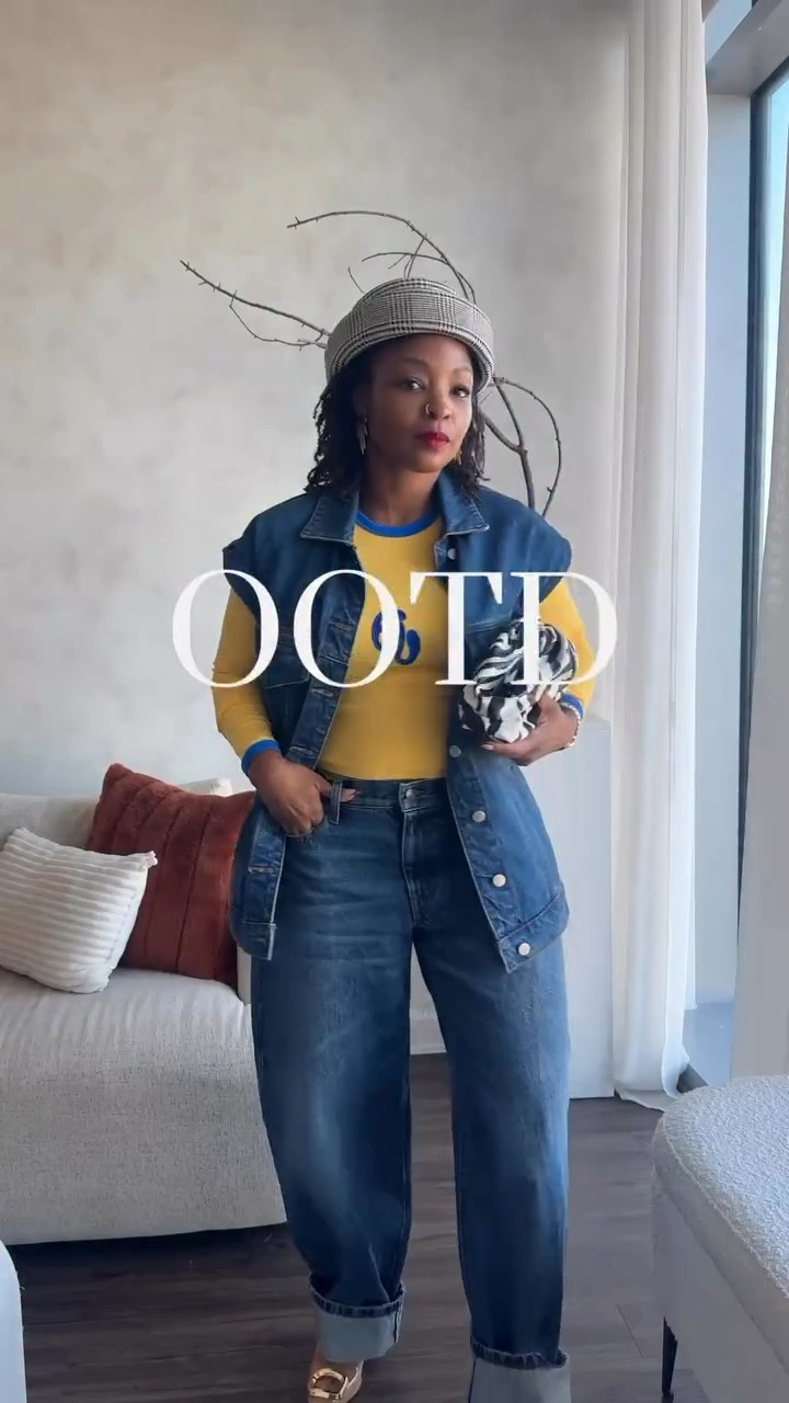 My  soft minimal wardrobe is starting to fill up with more black brands and I love that for me! 🥰

Top: @kaicollective 
Kahlana Jeans : @bykahlana 
Earrings: @shopkhoi 
Pillbox hat : @borntoroamshop 
Shoes:  old Zara
Bag & denim Vest : on  my LTK 😉