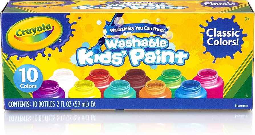 CRAYOLA Washable Paints - Assorted Colours (Pack of 10) | Perfect for Any Arts & Crafts Needs - E... | Amazon (UK)