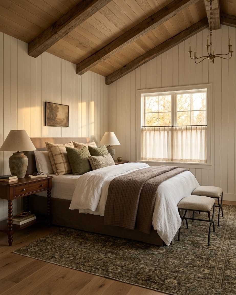 Golden hour pouring into the dreamiest corner of our home ✨ Soft layers, warm light, and a master bedroom made for slow mornings & peaceful nights. 🤍 

 #LTKdayinmylife #LTKHome #LTKSaleAlert