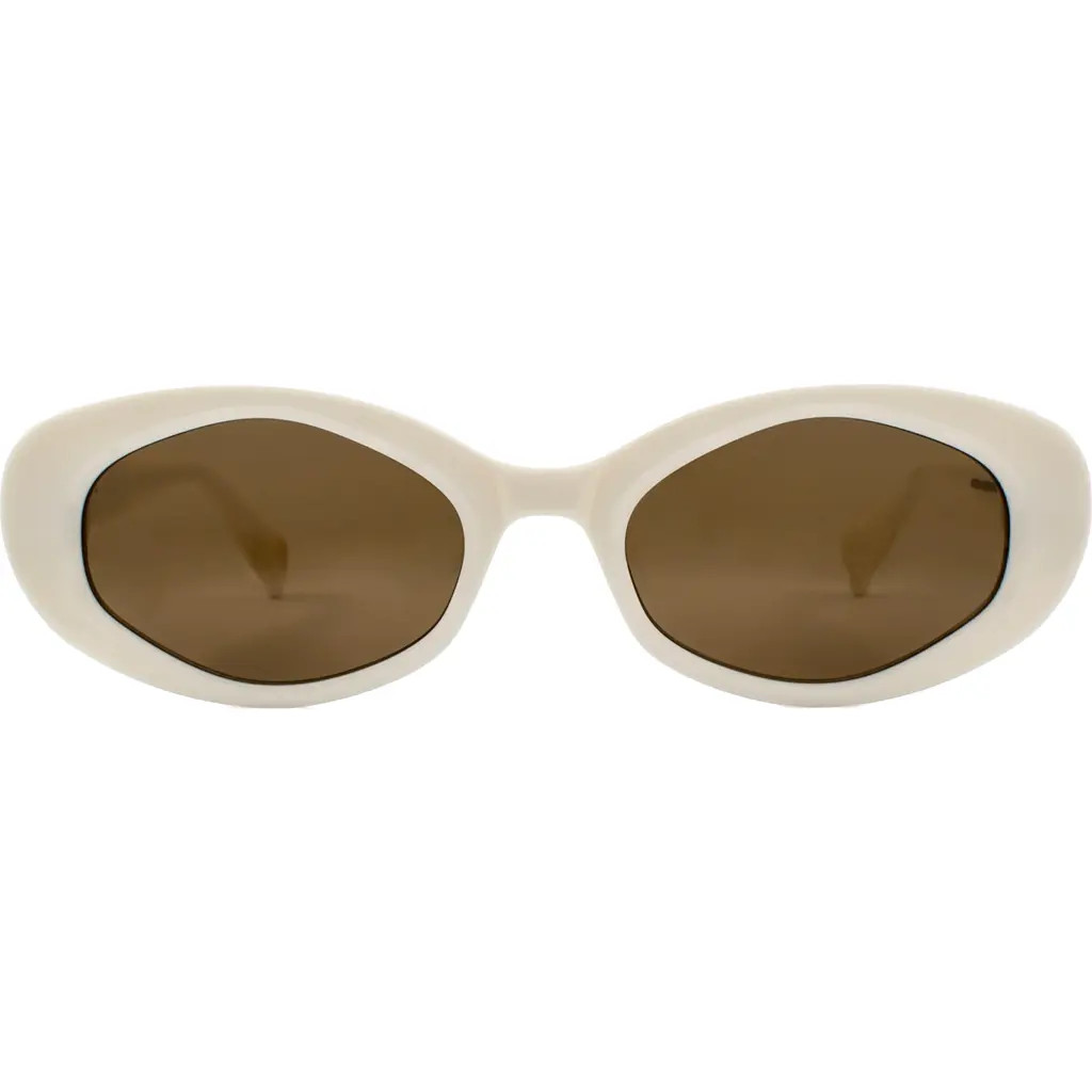 AllSaints Carolyn 52mm Oval Sunglasses in Gloss Creme at Nordstrom Rack | Nordstrom Rack