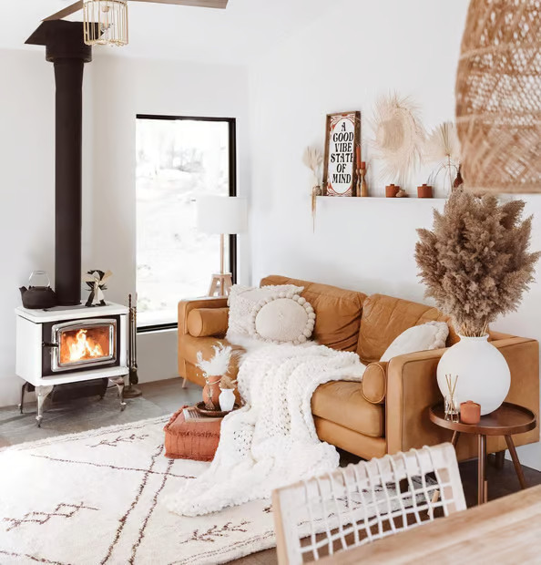 Beige Wool Tasseled Area Rug | Rugs USA