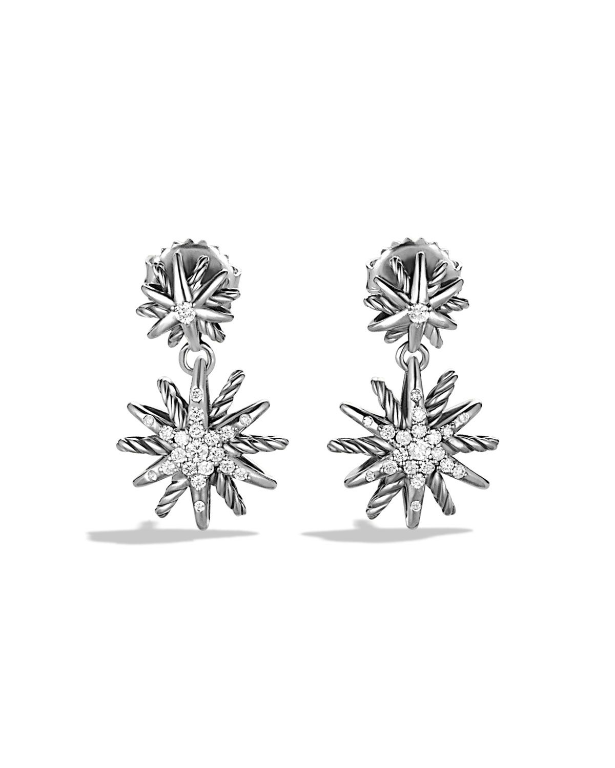 Starburst Double-Drop Earrings with Diamonds | Neiman Marcus
