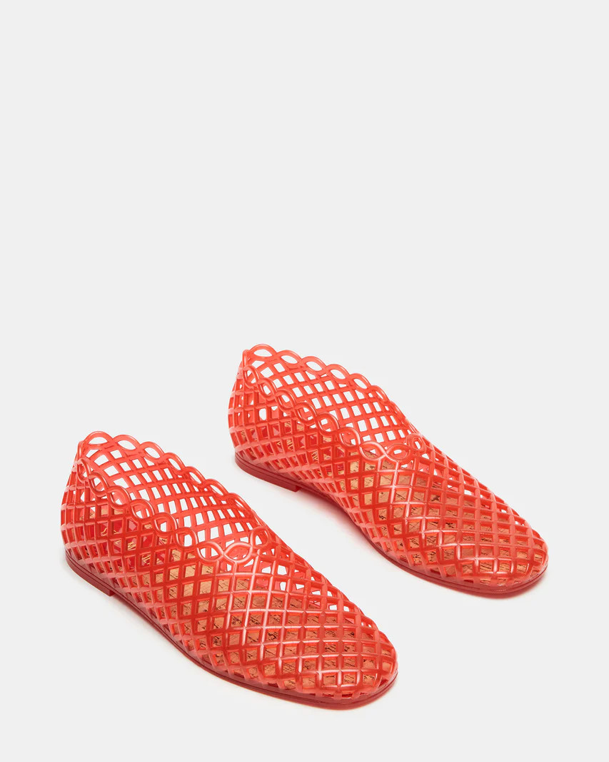 GROVE Red Square Toe Jelly Flat | Women's Flats | Steve Madden (US)