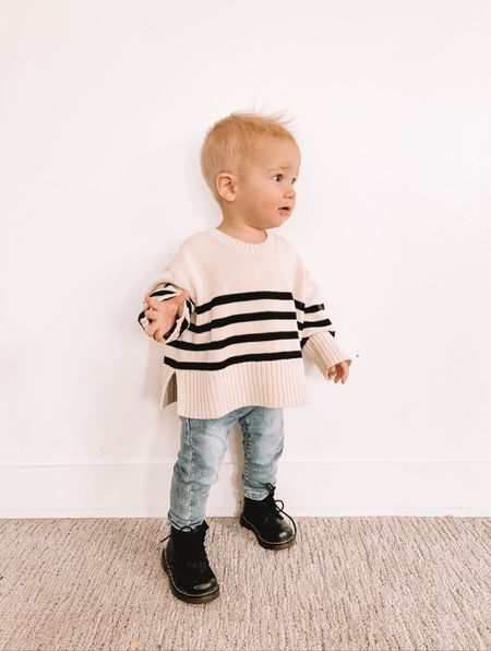 Baby-kids winter outfit • striped kids sweater, jeans and boots [comes in mommy and me sizes too from baby to toddler to kids and adult!]

#LTKbaby #LTKfamily #LTKkids