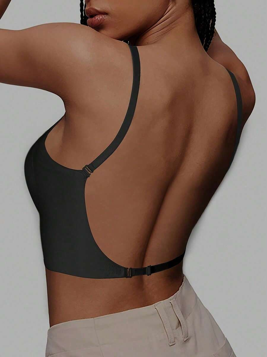 1/2 Pcs Seamless Backless Wireless Bra - 3-Way Cross-Back Design, Removable Pads & Adjustable Str... | SHEIN