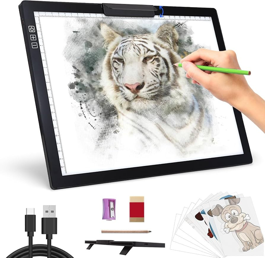 Rechargeable A4 Light Pad - Stepless Dimmable 6 Levels Brightness Tracing Light Box, Diamond Pain... | Amazon (US)