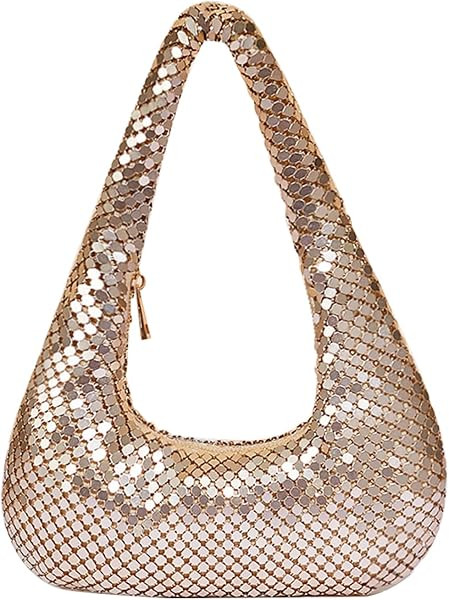 Sweetovo Sequin Evening Bag, Sparkling Hobo Clutch Underarm Purse Women | Amazon (US)