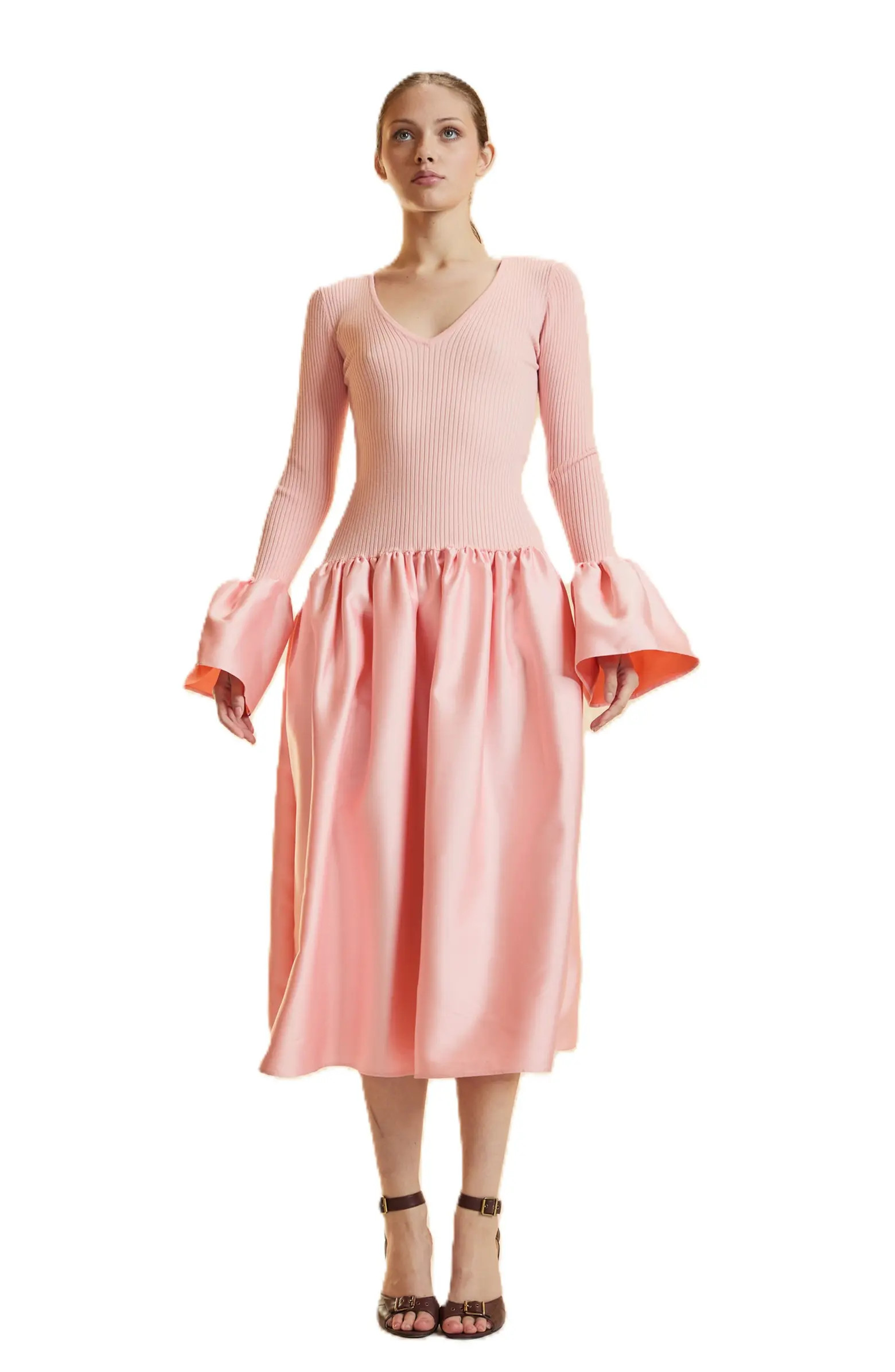 Rib Knit Silk Wool Combo Dress | Nordstrom
