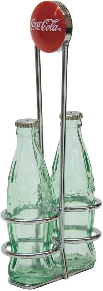 TableCraft Coca-Cola Salt and Pepper Shaker Set with Chrome Plated Metal Rack, Coca-Cola Salt and... | Amazon (US)