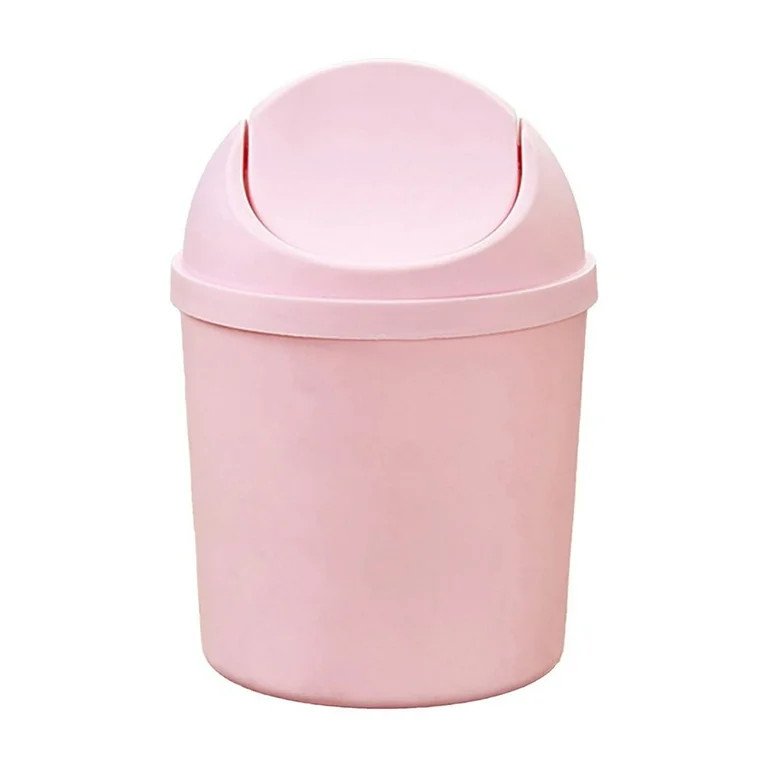 Mini Trash Can with Lid, 1 pc Desktop Mini Waste Can with Swing Lid, Stylish Lace Polka Dot Table... | Walmart (US)