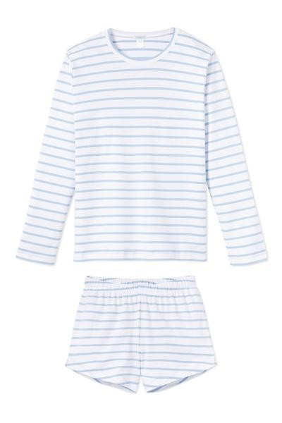 Pima Long-Short Weekend Set in Cerulean | LAKE Pajamas
