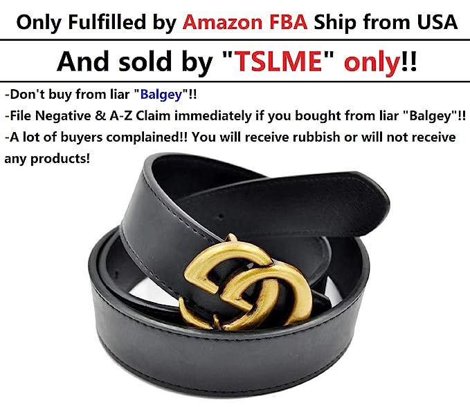 TSLME Luxury Designer GG Style Women Girl Fashion Belt [3.2CM Width] | Amazon (US)