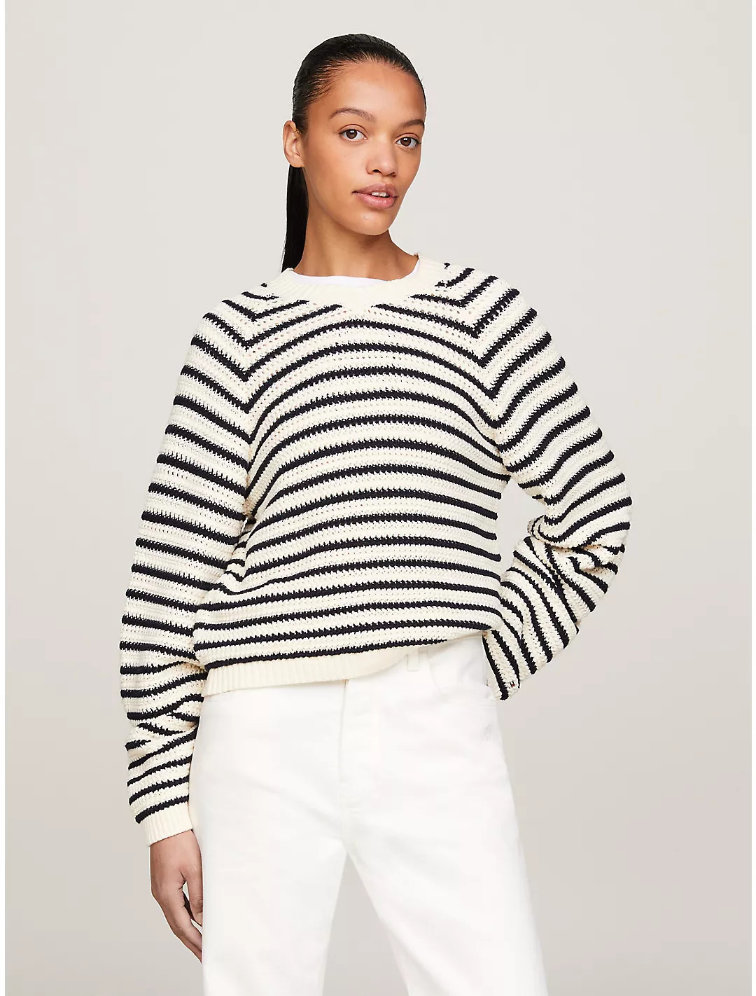 Stripe Crochet Sweater | Tommy Hilfiger | Tommy Hilfiger (US)