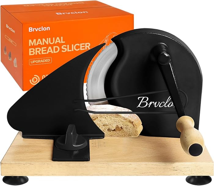 Brvclon Manual Bread Slicer Adjustable Thickness, Hand Crank Bread Slicer for Homemade Sourdough ... | Amazon (US)