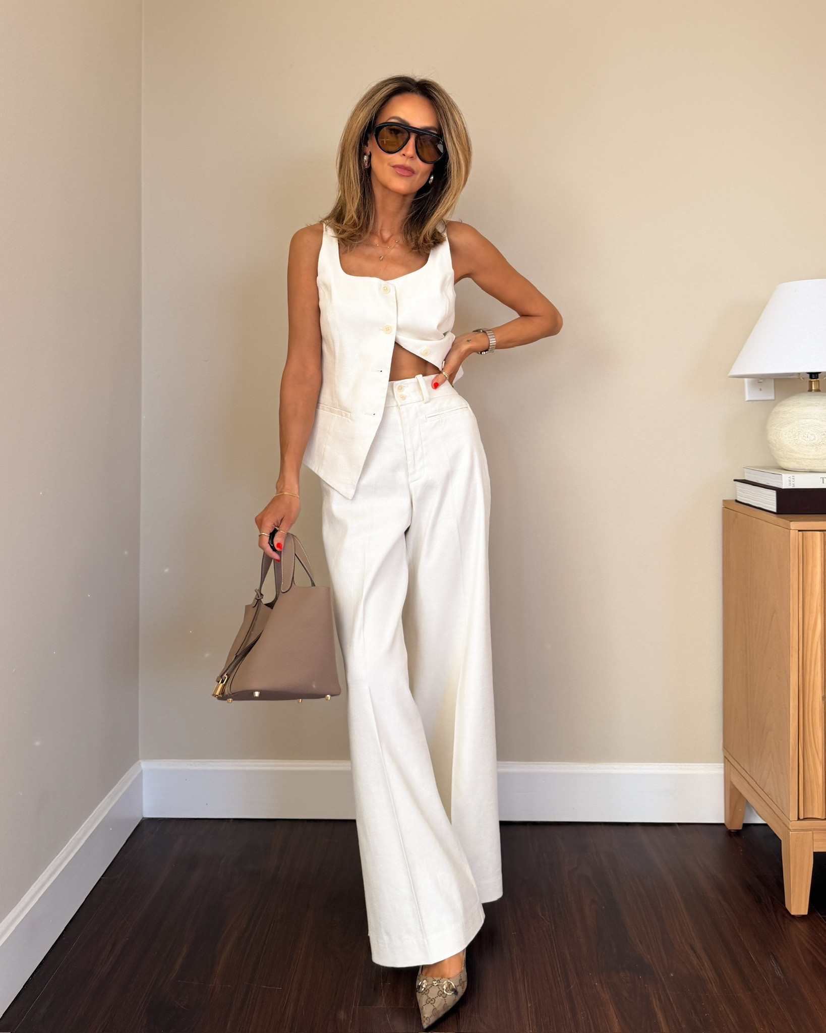 This elongating linen-cotton blend set is so gorgeous to go from the office to happy hour and dinner, so chic! Wearing xs - runs a little bigger.

#LTKOver40 #LTKSeasonal #LTKWorkwear
