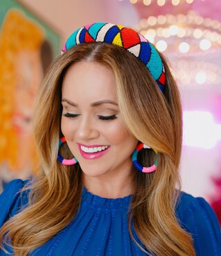 x Brooke Webb of KBStyled Addison Beaded Orbital Statement Earrings | Dillards