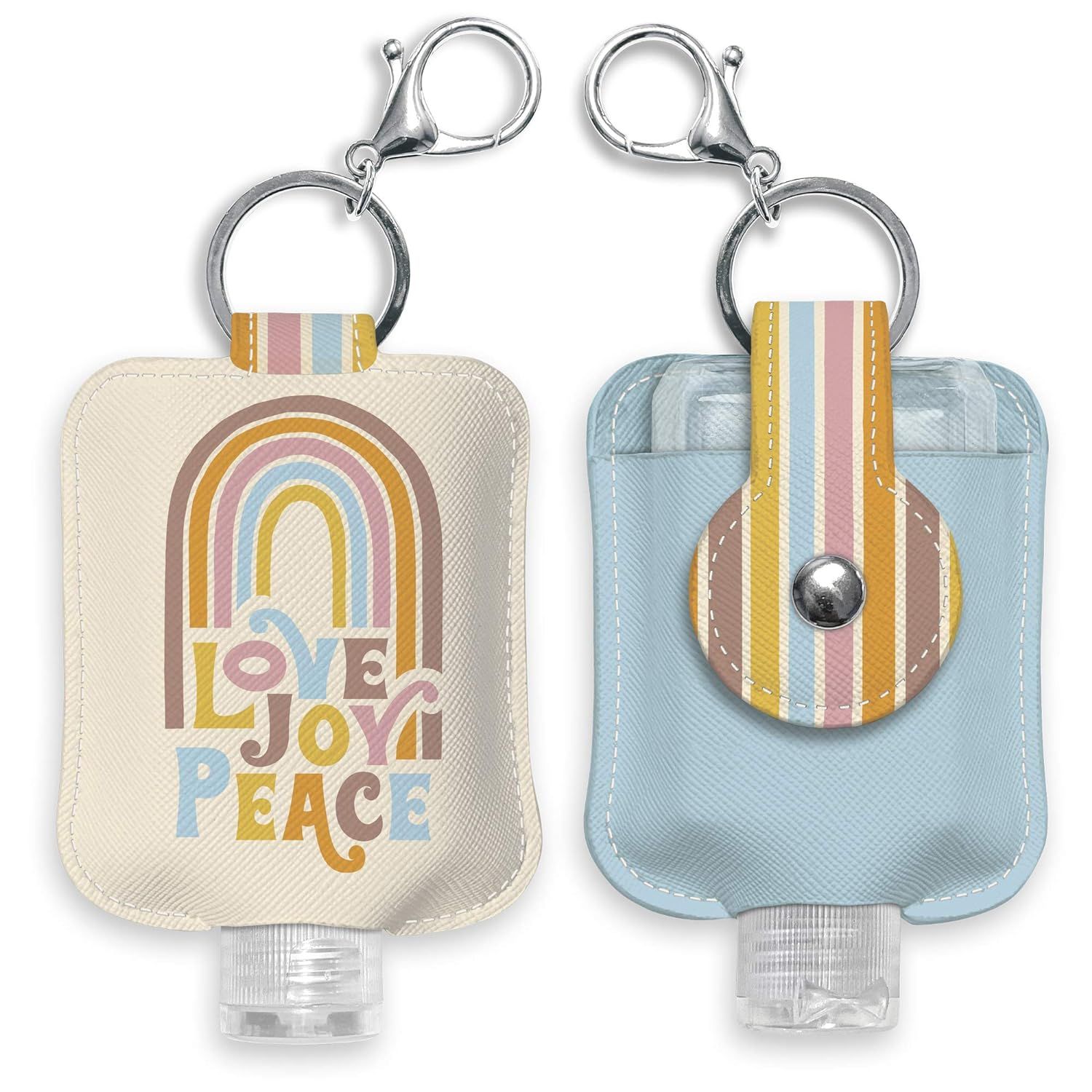 Hand Sanitizer Holder with Travel Bottle by Studio Oh! - Refillable Mini Bottle in Love Joy Peace... | Amazon (US)