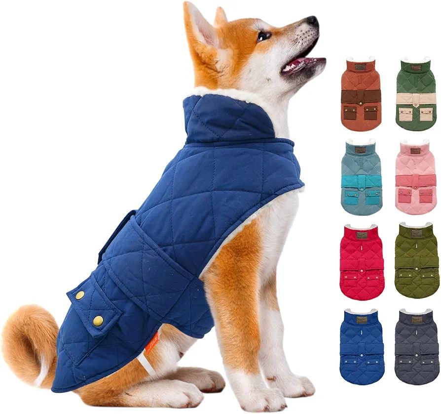 KYEESE Dog Coats Cozy Dog Jacket Winter Windproof Padded Sherpa Warm Dog Winter Coat for Small Do... | Amazon (US)
