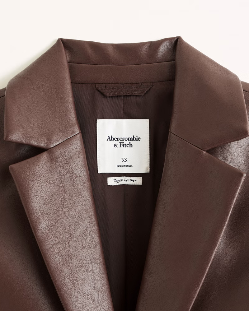 Vegan Leather Blazer | Abercrombie & Fitch (US)