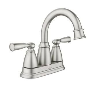 Banbury 4 in. Centerset Double Handle Bathroom Faucet in Brushed Nickel | The Home Depot