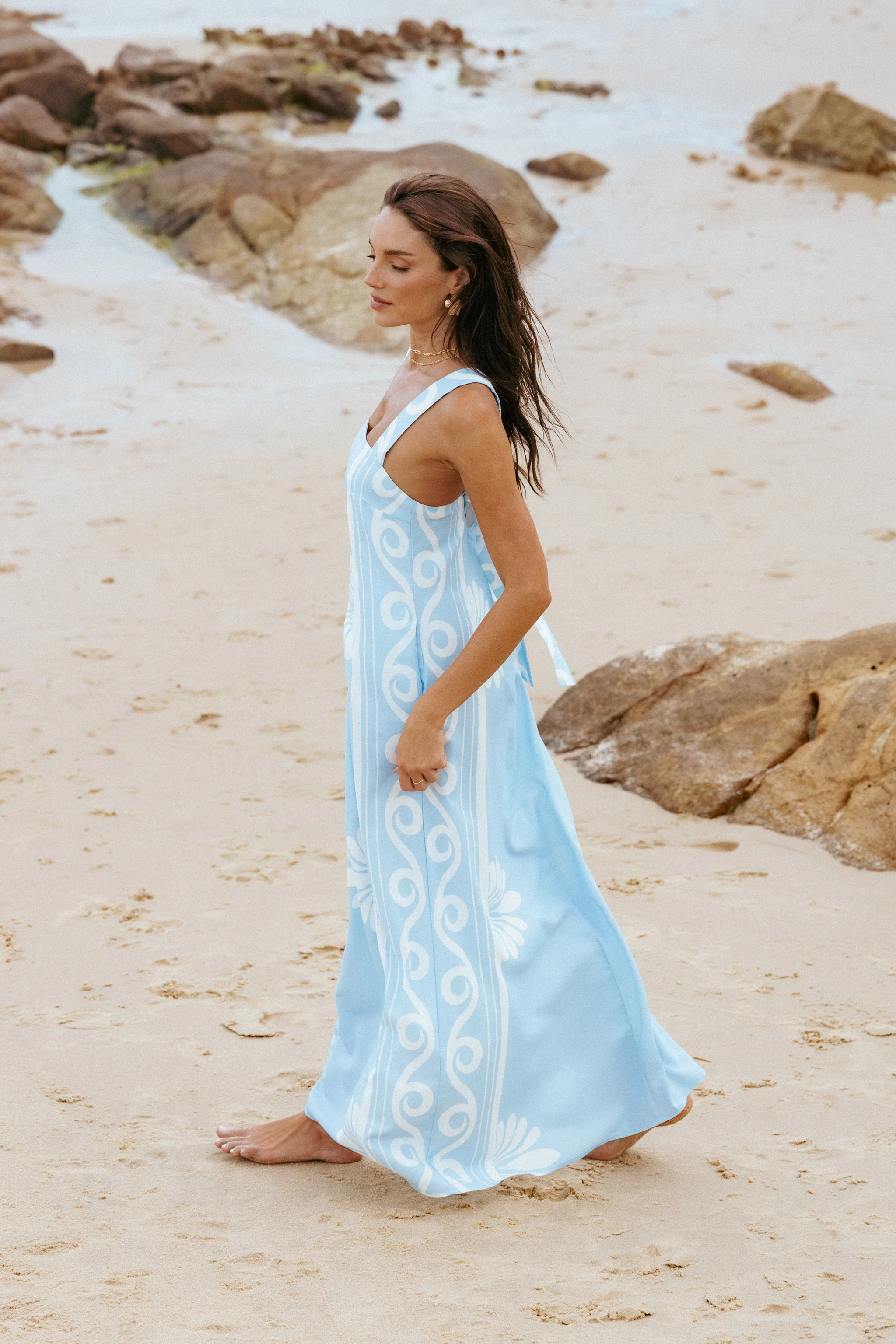 Valeria Maxi Dress - Blue | Petal & Pup (US)