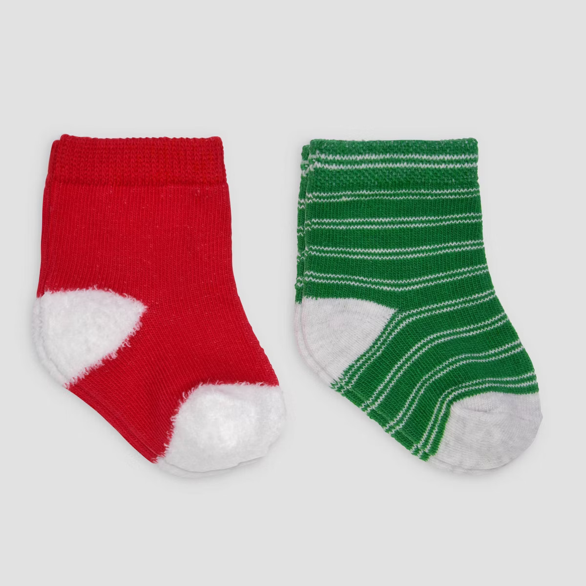 Carter's Just One You®️ 2pk Baby Crew N Christmas Socks - Green/Red | Target
