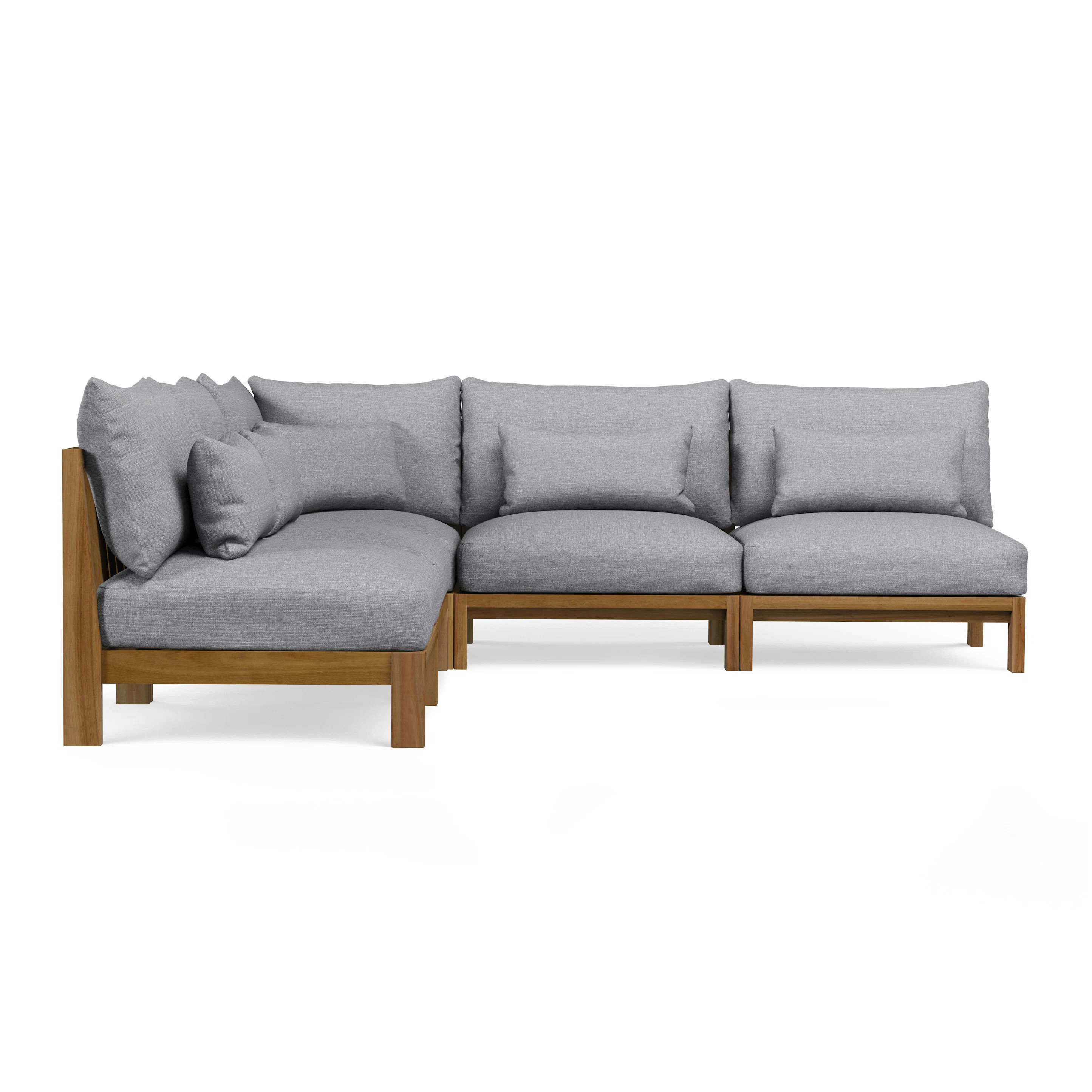 Cove 102.75" Outdoor Armless Modular Sectional - Basket Gray | Article