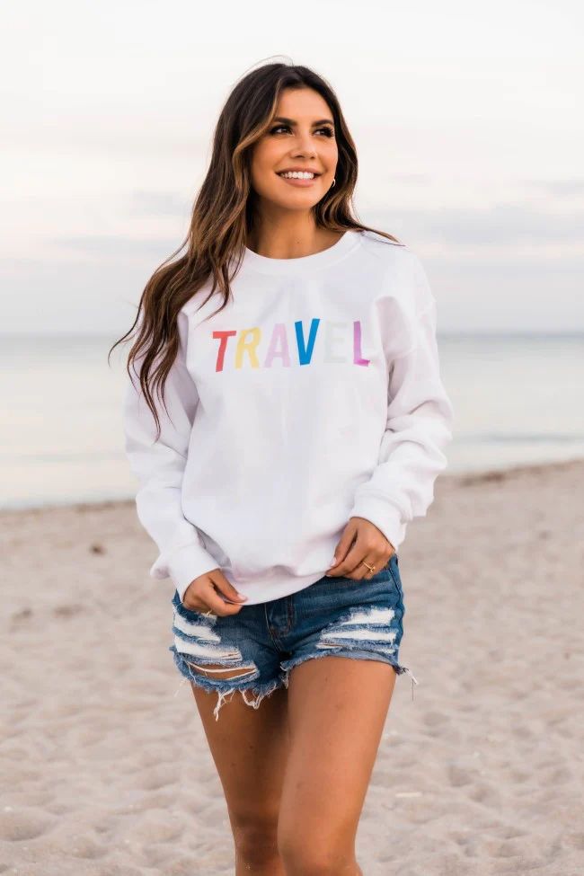 Travel Graphic Sweatshirt | Pink Lily
