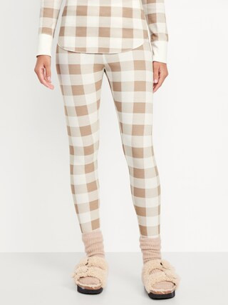 High-Waisted Printed Waffle Pajama Leggings for Women | Old Navy (US)