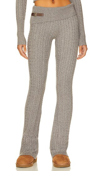Frankies Bikinis Fleur Cable Knit Pant in Grey. - size L | Revolve Clothing (Global)