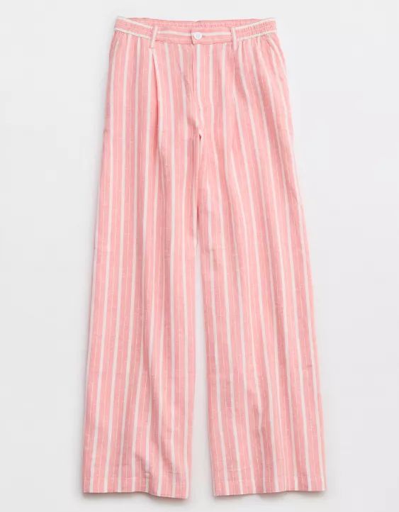 Aerie Pool-To-Party Linen Blend High Waisted Trouser | American Eagle Outfitters (US & CA)