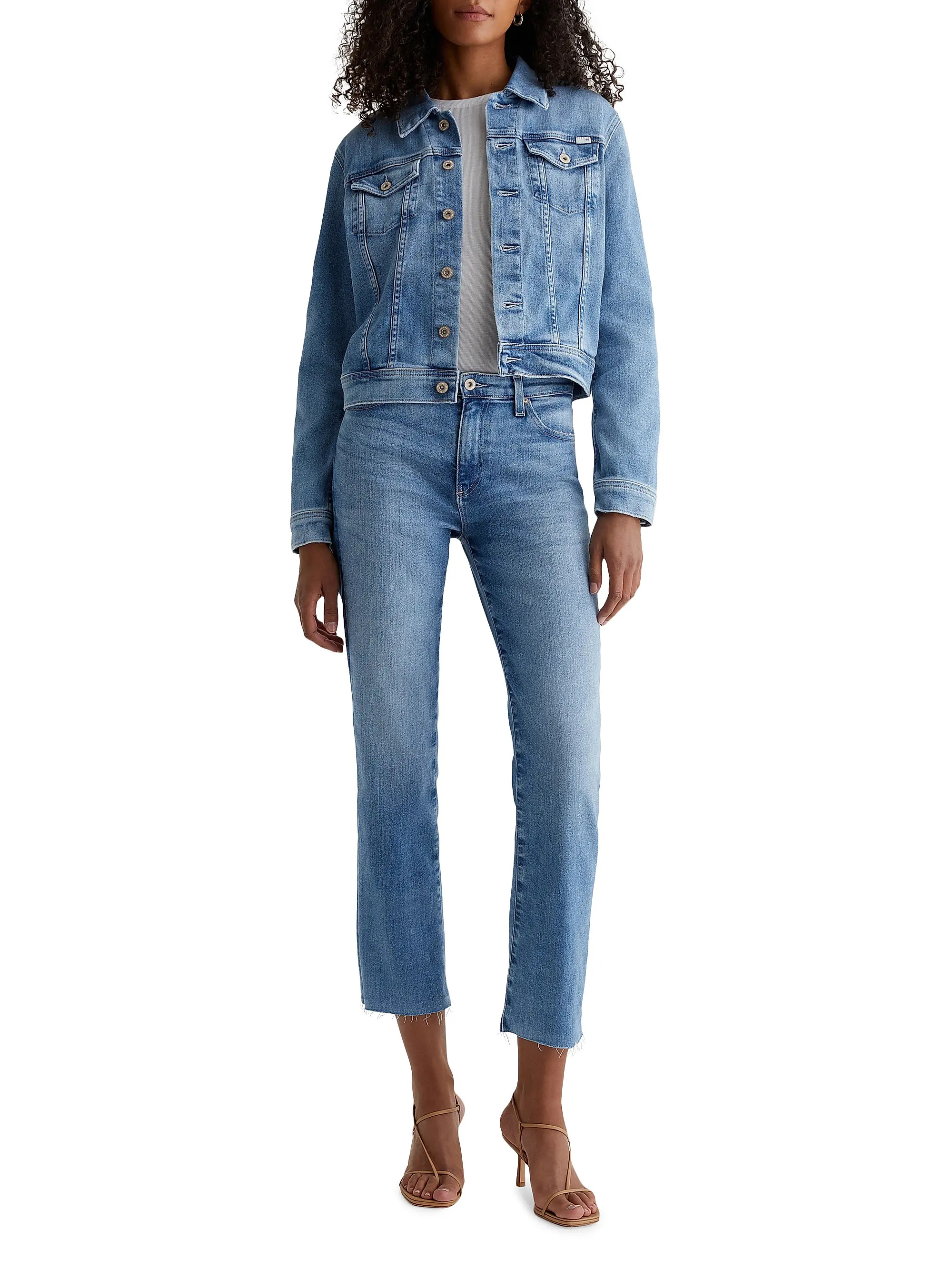 AG Jeans Robyn Button-Front Denim Jacket | Saks Fifth Avenue | Saks Fifth Avenue