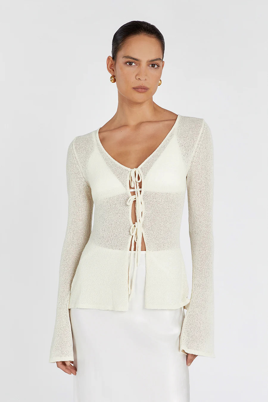 BREE CREAM LONG SLEEVE KNIT TOP | DISSH