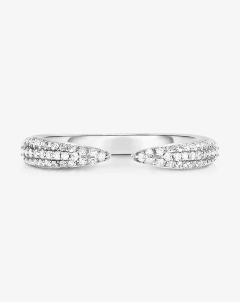 Triple Row Diamond Claw Ring | Ring Concierge