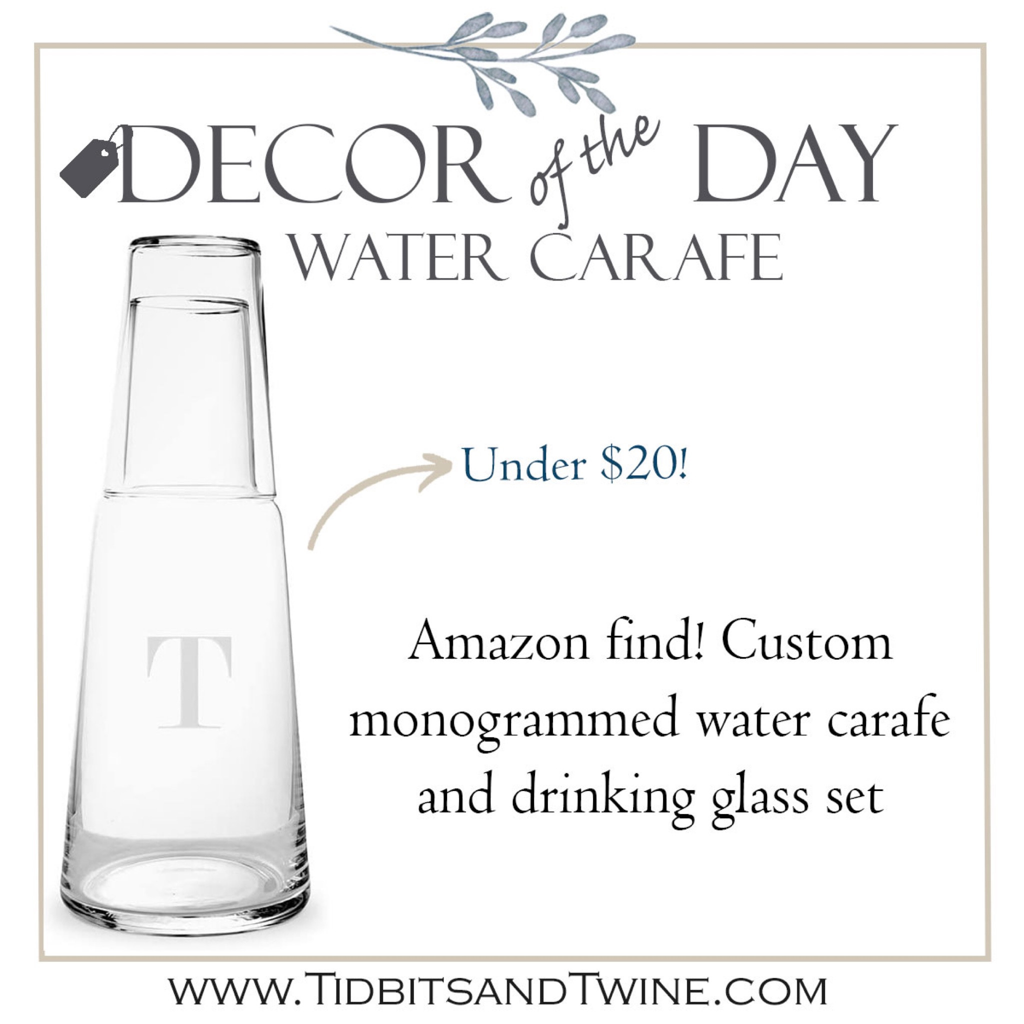 Cute custom monogrammed water carafe and glass set! Perfect for guests!

Amazon find, Amazon favorite, guest room, bedroom decor, affordable decor, under 20, home decor,


#LTKhome #LTKunder50 #LTKFind