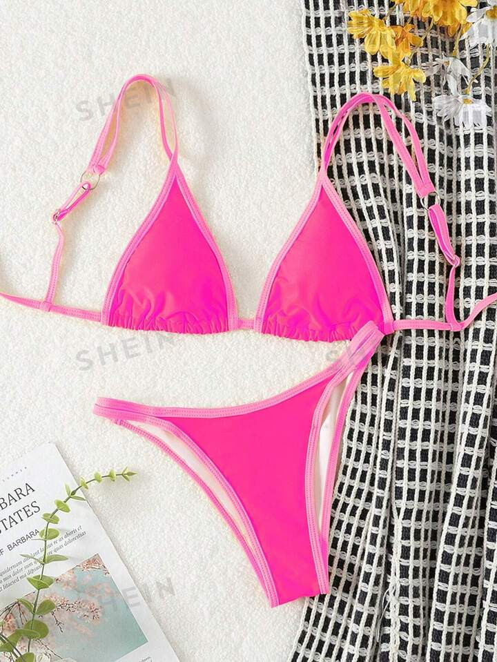 SHEIN Women's Halter Strap Two-Piece Swimsuit | SHEIN