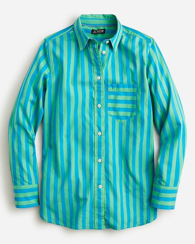 Classic-fit cotton poplin shirt in stripe | J. Crew US