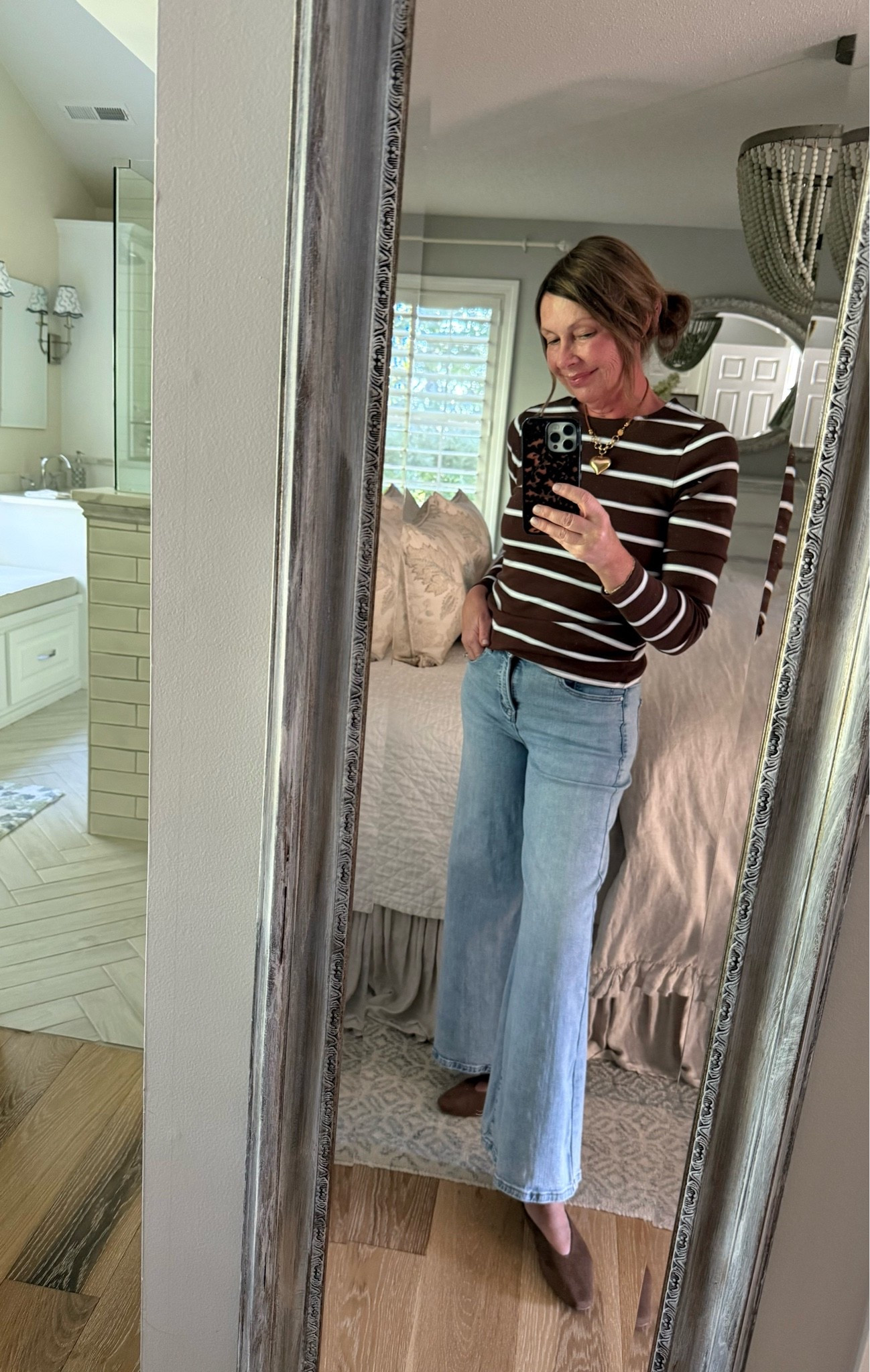 Target top. Love the brown and light blue stripes.

#LTKootd