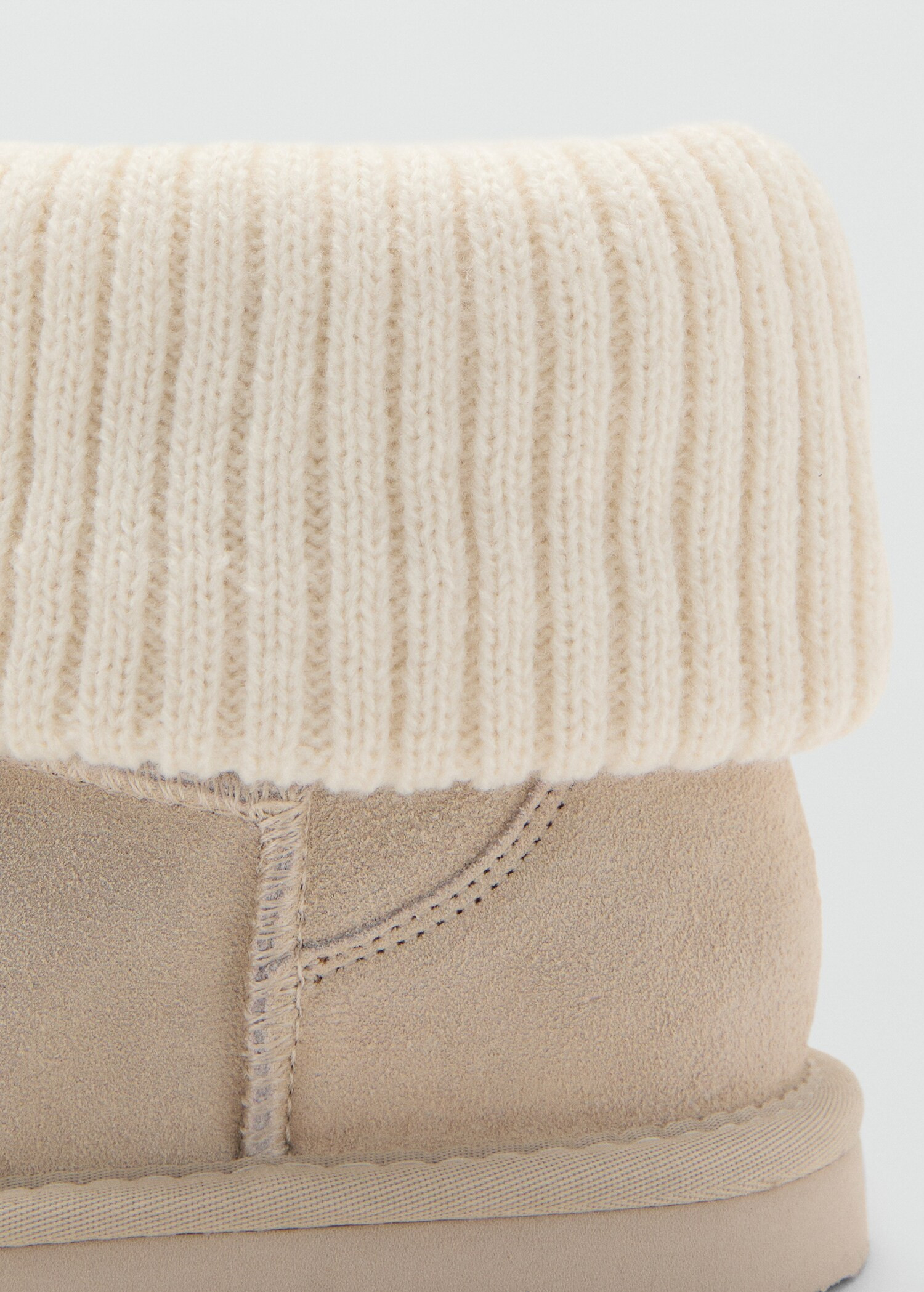 Leather ankle boots with knitted detail | Mango (US/MX/AU)