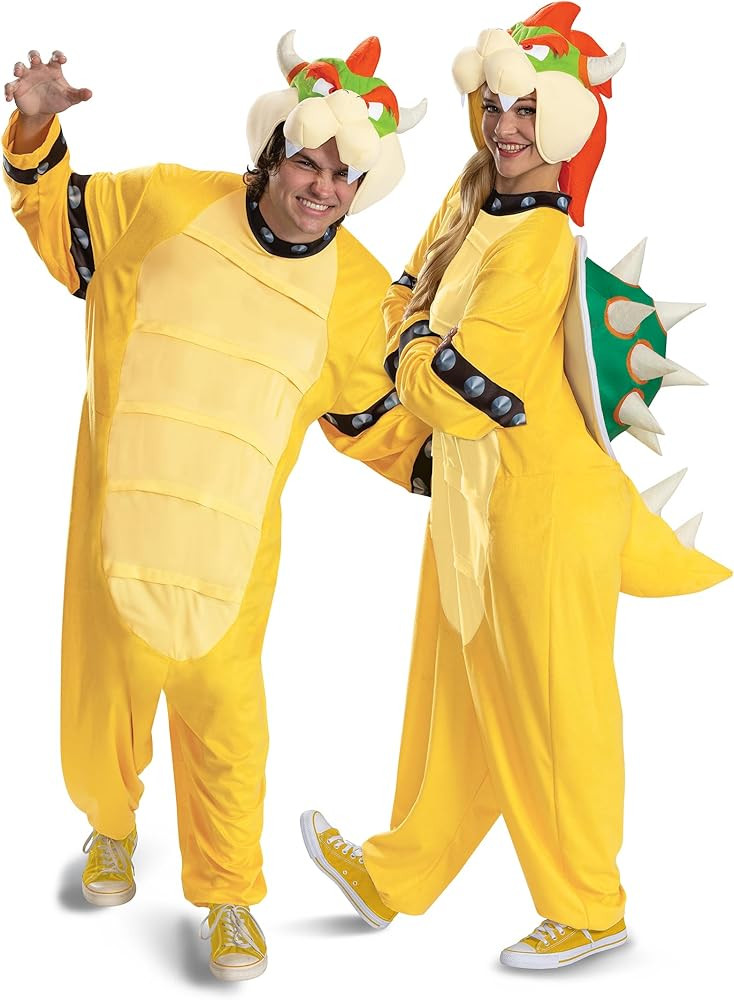 Super Mario Bowser Costume for Adults, Official Nintendo Bowser Hooded Jumpsuit | Amazon (US)