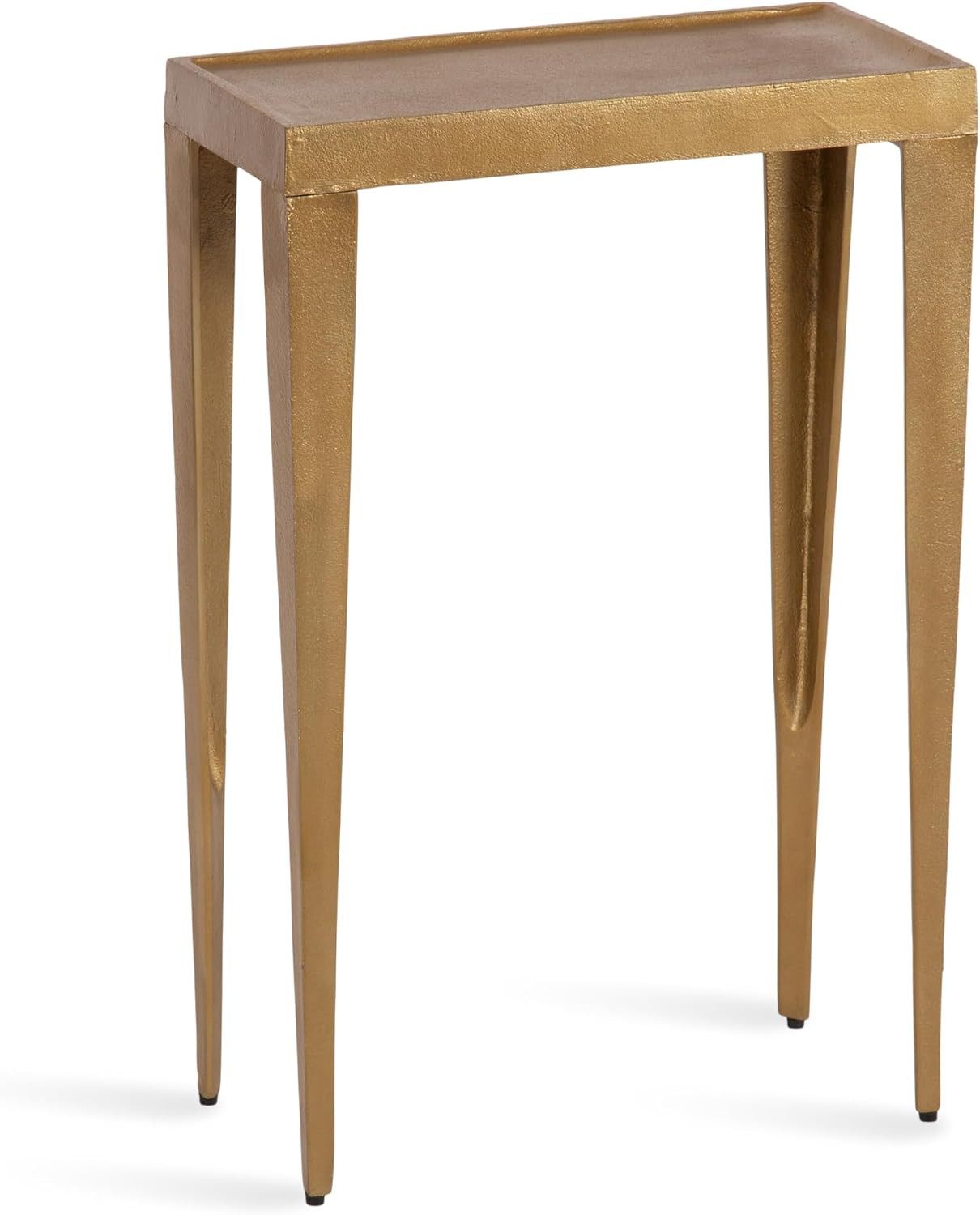 Kate and Laurel Rava Modern Cast Aluminum Metal Narrow Side Table, 16 x 8 x 25, Gold, Slim Bedroo... | Amazon (US)