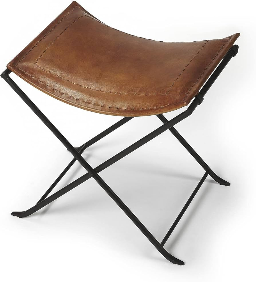 Butler Melton Brown Leather Stool | Amazon (US)