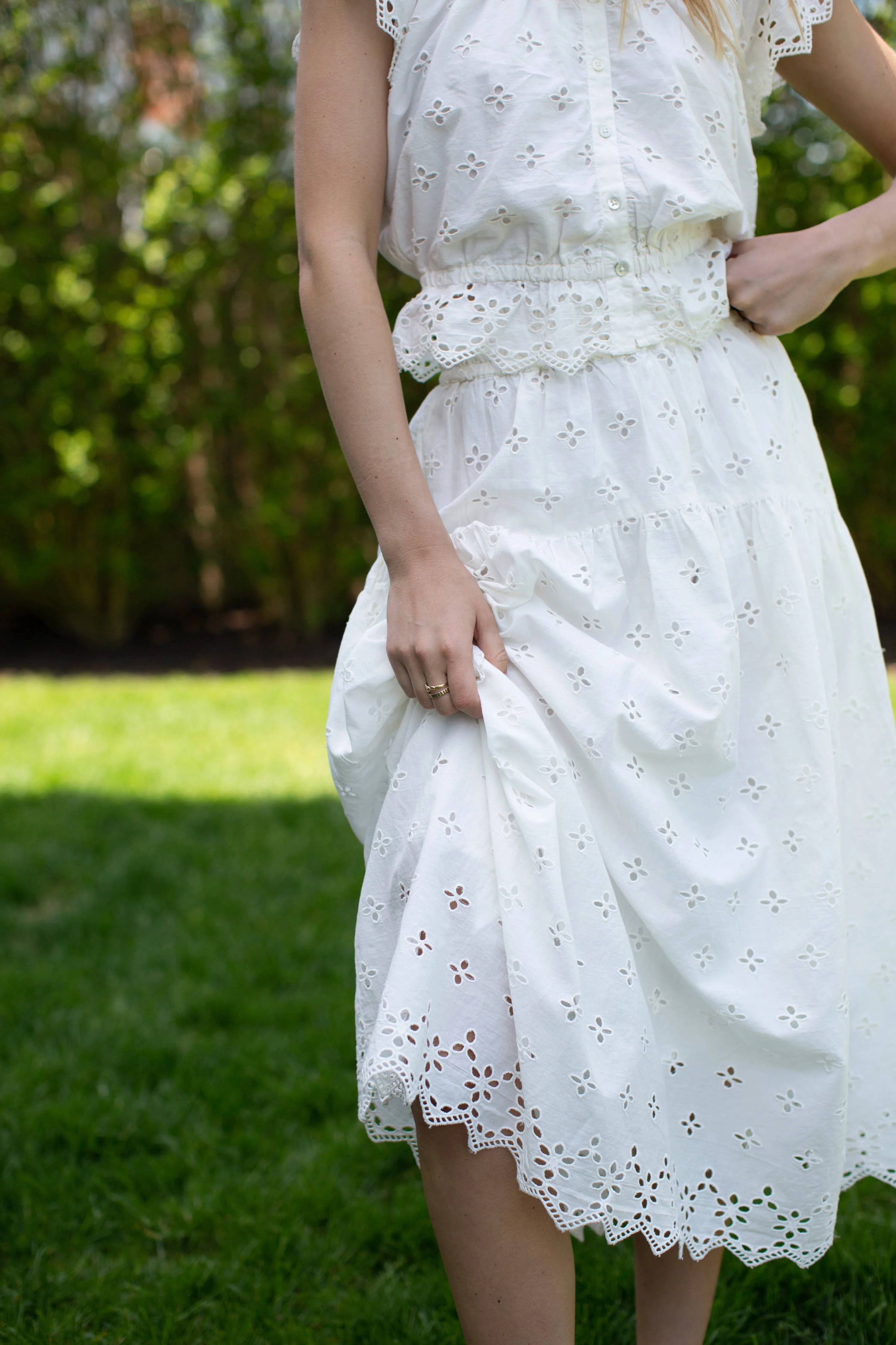 Louisa Skirt - White Eyelet | Marea