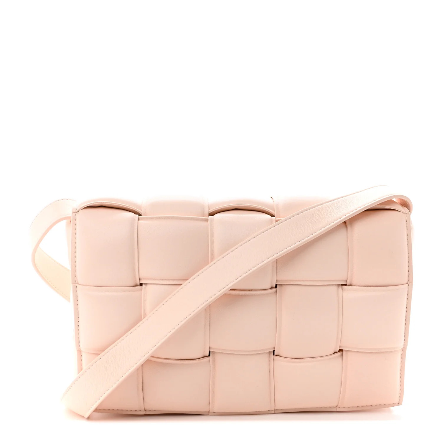 Nappa Maxi Intreccio Padded Cassette Crossbody Bag Melon Washed | FASHIONPHILE (US)