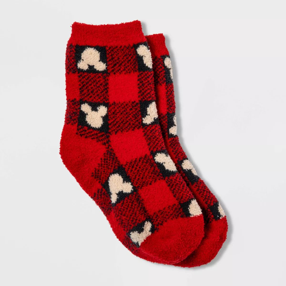Kids' Disney 100 Mickey Mouse Matching Family Cozy Socks - Red | Target